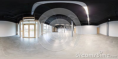 Empty room without repair. full seamless spherical hdri panorama 360 degrees in interior white loft room for office with panoramic Stock Photo