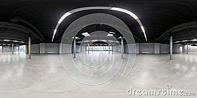 Empty room without repair. full seamless spherical hdri panorama 360 degrees in interior of white loft room for office with Stock Photo