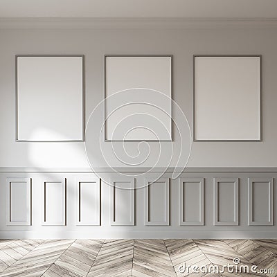 Empty white and gray poster gallery Stock Photo