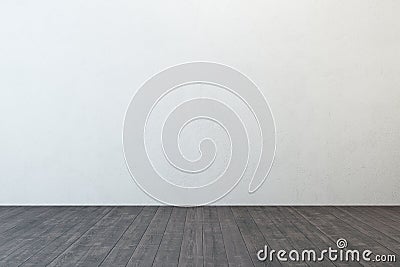 Empty room with white wall Stock Photo