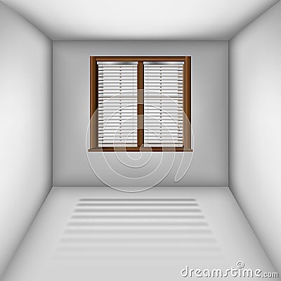 Empty room with window and blinds Vector Illustration