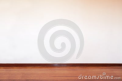 Empty room with wooden floor and blank wall in a country house Stock Photo