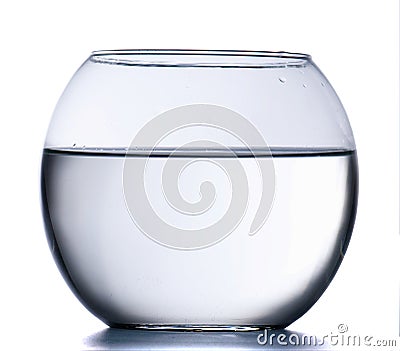 Empty round aquarium Stock Photo