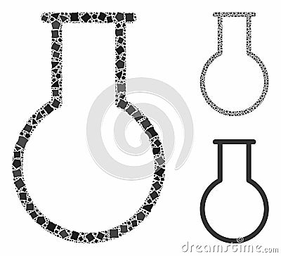Empty round flask Composition Icon of Ragged Elements Stock Photo
