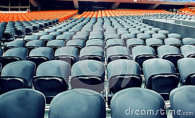 Empty rows of chairs Stock Photo