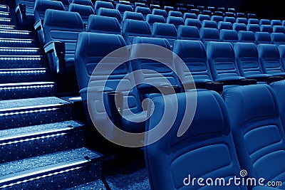 Empty rows of red theater Stock Photo