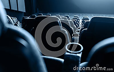 Empty rows of seats in a cinema Stock Photo