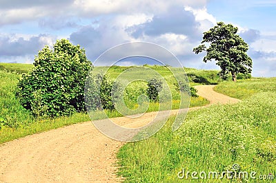 Empty rural landscape beautiful road background Stock Photo