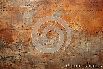 Empty rusted metal sheet background texture. Generative AI Stock Photo