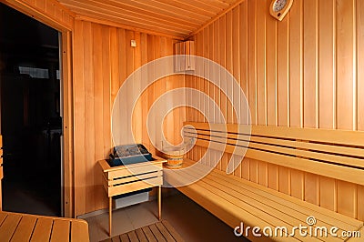 Empty Sauna Stock Photo