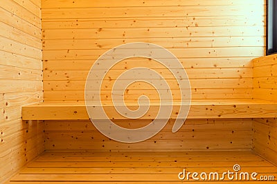 Empty Sauna room of interior traditional luxury Stock Photo