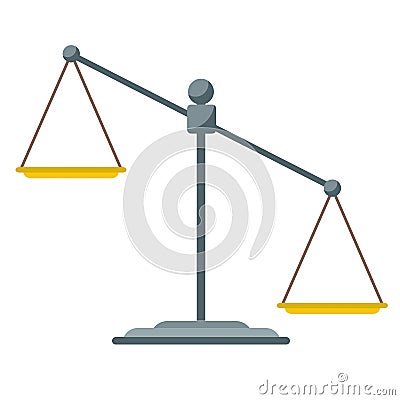 Empty scales. Scales of justice. Law balance symbol. Libra. Vector illustration Vector Illustration