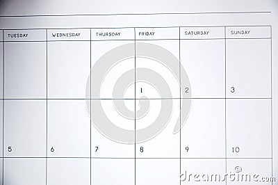 Empty schedule Stock Photo