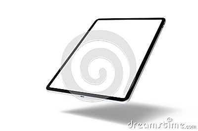 Empty screen tablet computer mock-up view on white background Stock Photo