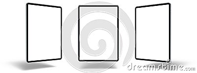 Empty screen tablet computer mock-up view on white background Stock Photo