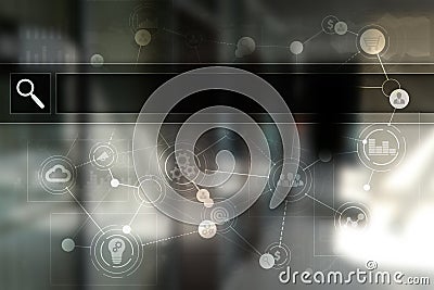 Empty Search bar. Web site, URL. Business, internet and technology concept. Stock Photo