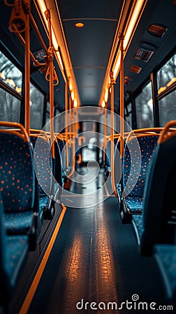 Empty seat on a travel bus, awaiting passengers for an excursion Stock Photo