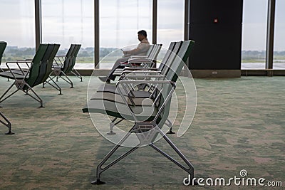 Empty seats in Clark International Airport in Clark, Philippines Editorial Stock Photo