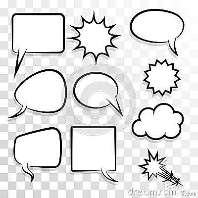 Empty set speech bubble comic text pop art style Vector Illustration