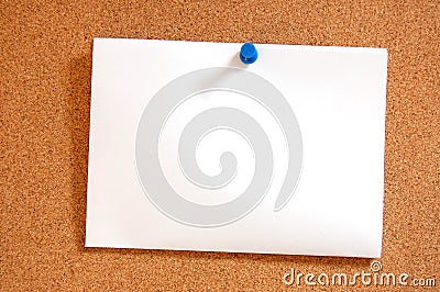 Empty sheet paper with push pin Stock Photo