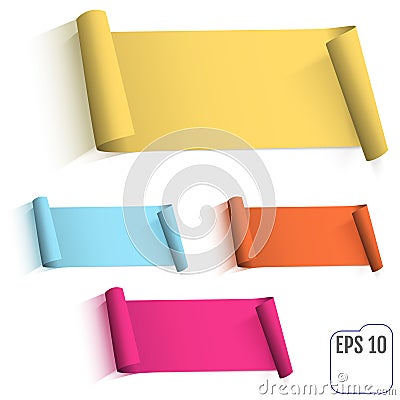 Empty sheet of paper with twisted edges. Can be used as a title, layout, banner design and so on. Vector Vector Illustration