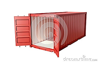 Empty shipping Container with open doors Stock Photo