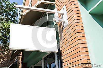 Empty Shop Name Plate Stock Photo