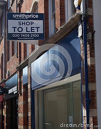 An empty shop to let in Oxford, Oxfordshire in the UK Editorial Stock Photo