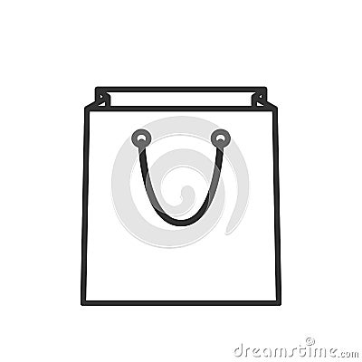 Empty Shopping Bag Outline Flat Icon Vector Illustration