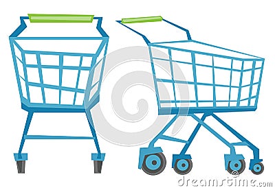 Empty shopping carts vector illustration. Vector Illustration