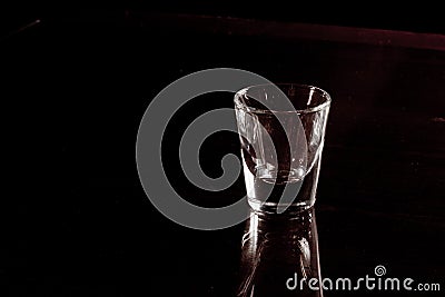 Empty shot glass Stock Photo