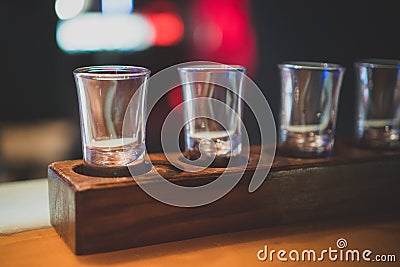 Empty shot glasses. Stock Photo