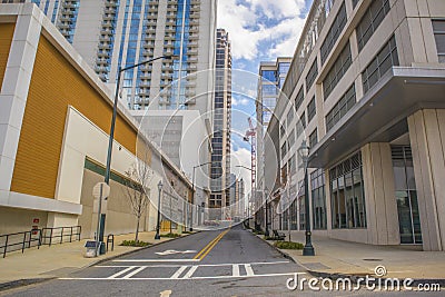 Empty side street downtown Atlanta Editorial Stock Photo