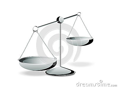 Empty silver scales Stock Photo