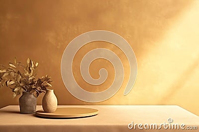 Empty Simple Product Placement Sunny Eco Natural Background Stock Photo