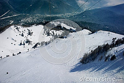 Empty ski slope Stock Photo