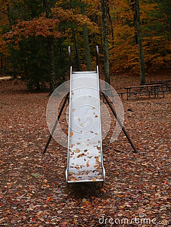 Empty slide in the park Stock Photo