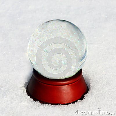 Empty Snow Globe with Copyspace Stock Photo