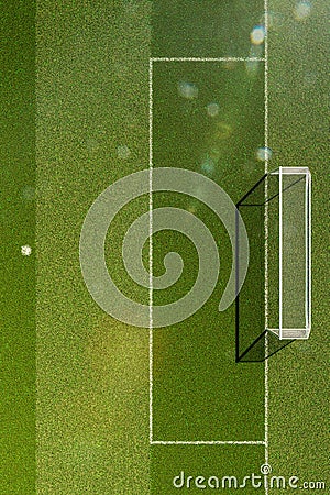 Empty soccer field grass Stock Photo