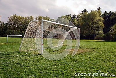 Empty Soccer goal Stock Photo