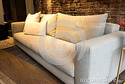 Empty sofa with pillows Stock Photo