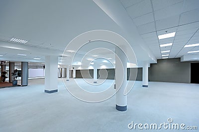 Empty spacious hall of office building Stock Photo