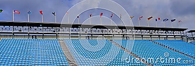 Empty Sports Stadium Bleachers at Edinburgh Castle Editorial Stock Photo