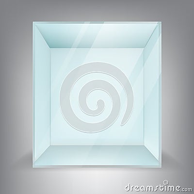 Empty square glass box Vector Illustration