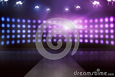 Empty stage with sparkling lamp Stock Photo