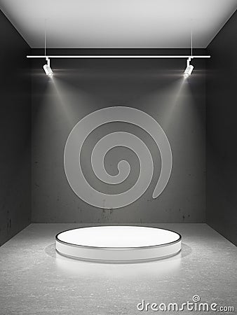 Empty stage in spot lights Stock Photo