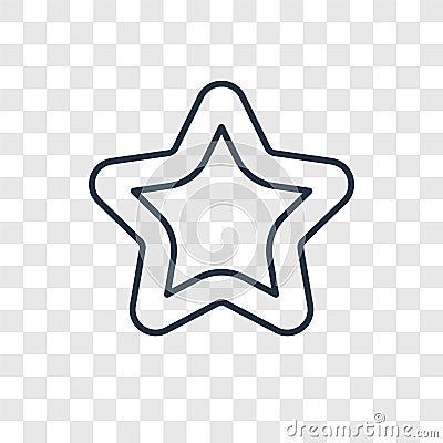 Empty Star concept vector linear icon isolated on transparent ba Vector Illustration