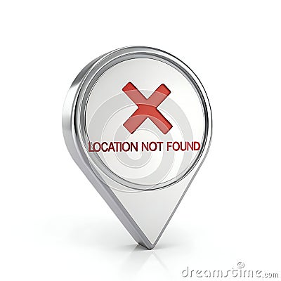 Empty State Location Not Found 3D Icon, Error and Navigation Concept Stock Photo