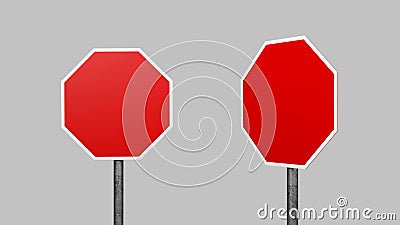 Empty of Stop traffic signs, clipping path, 3D render Stock Photo