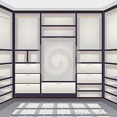 Empty Storage Room Realistic Vector Illustration